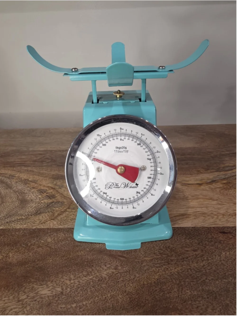 The Pioneer Women Sweet Rose Mini Analog Scale Teal & Multicolor Metal - No Tray